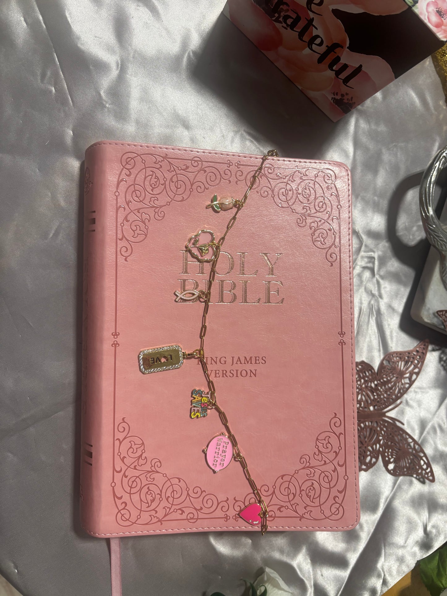 Bible Charmed in Hot Pink